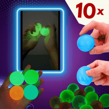 10x Светещи антистрес лепкави топчета – GlowBuddies